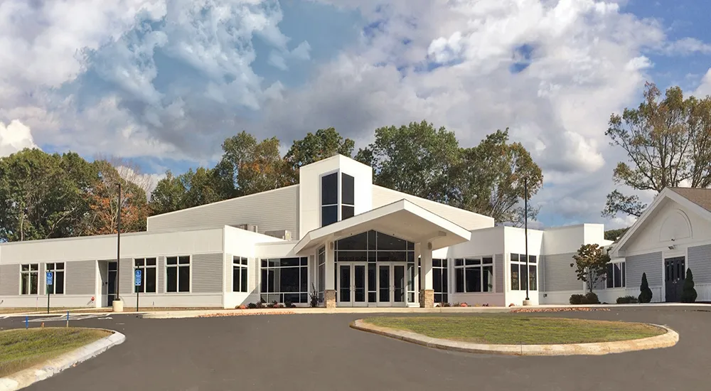 Church fellowship and education center built as a pre-engineered steel building
